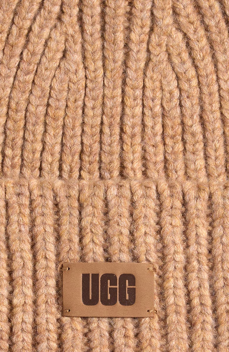 UGG<sup>®</sup> Kids' Chunky Rib Knit Beanie, Alternate, color, Camel