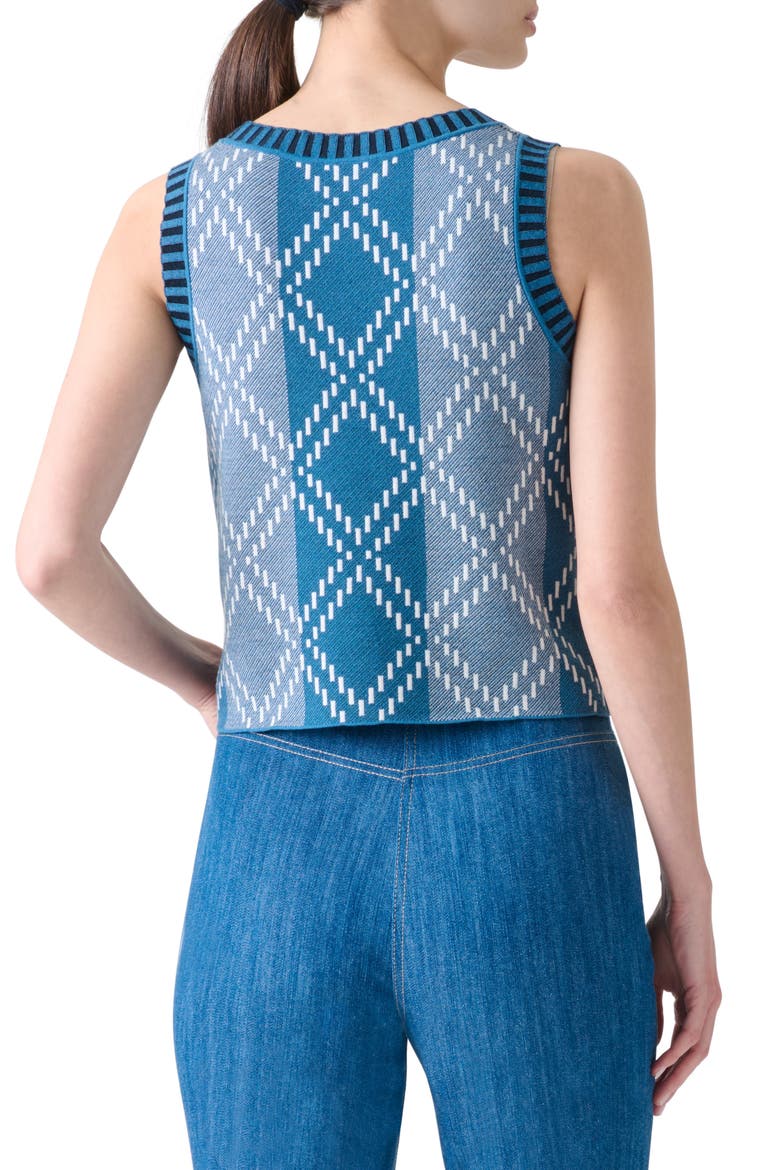 Diamond Jacquard Sweater Tank, Alternate, color, MEDIUM BLUE-MULTICOLOR