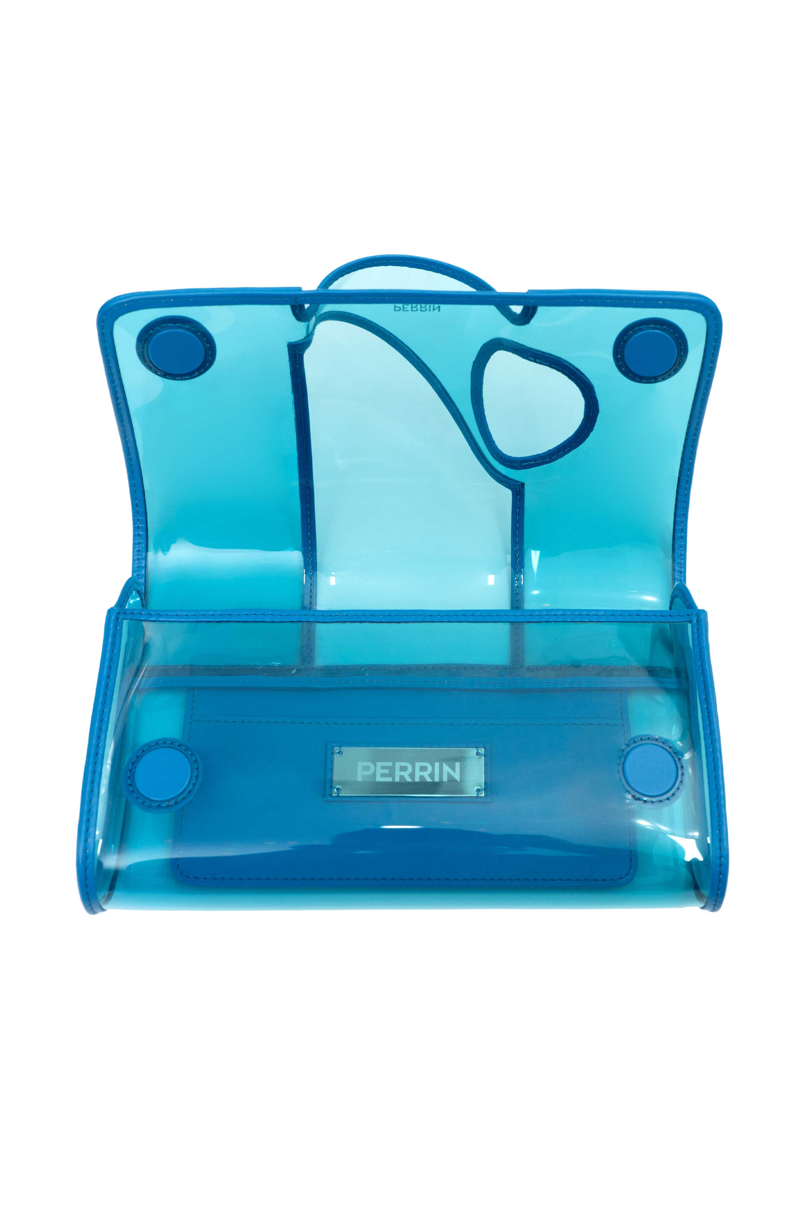 PERRIN PARIS L'Asymetrique Clutch Vinyl, Alternate, color, Vinyl Azur