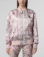 PHILIPP PLEIN Oversized Satin Bomber Butterfly Tattoo Women