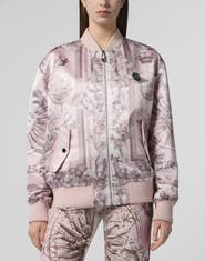 PHILIPP PLEIN Oversized Satin Bomber Butterfly Tattoo Women
