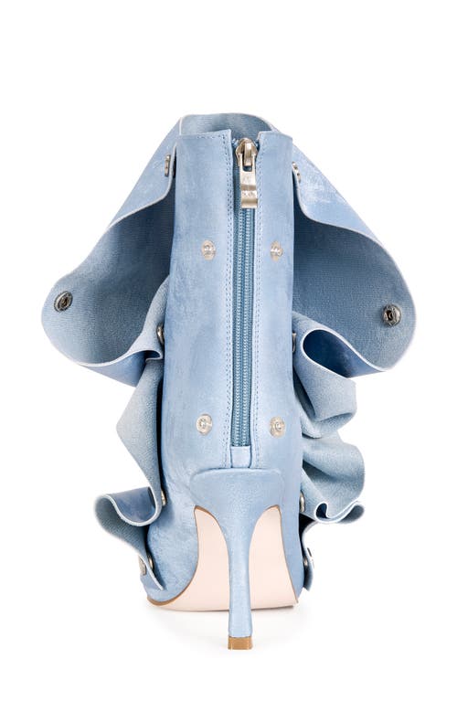 Azalea Wang Birdsong Open Toe Denim Bootie In Blue