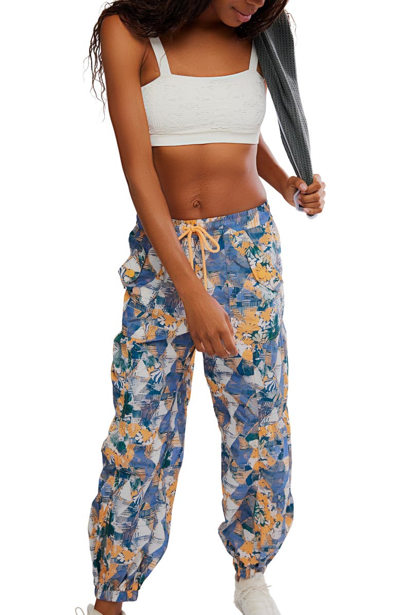 Free People Set Me Free Print Pants, Alternate, color, Midnight Navy Combo