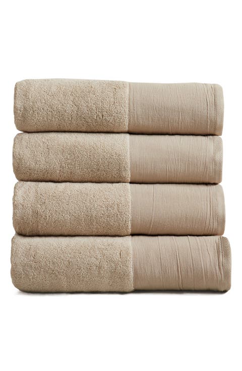 Border 4-Pack Cotton Bath Towels