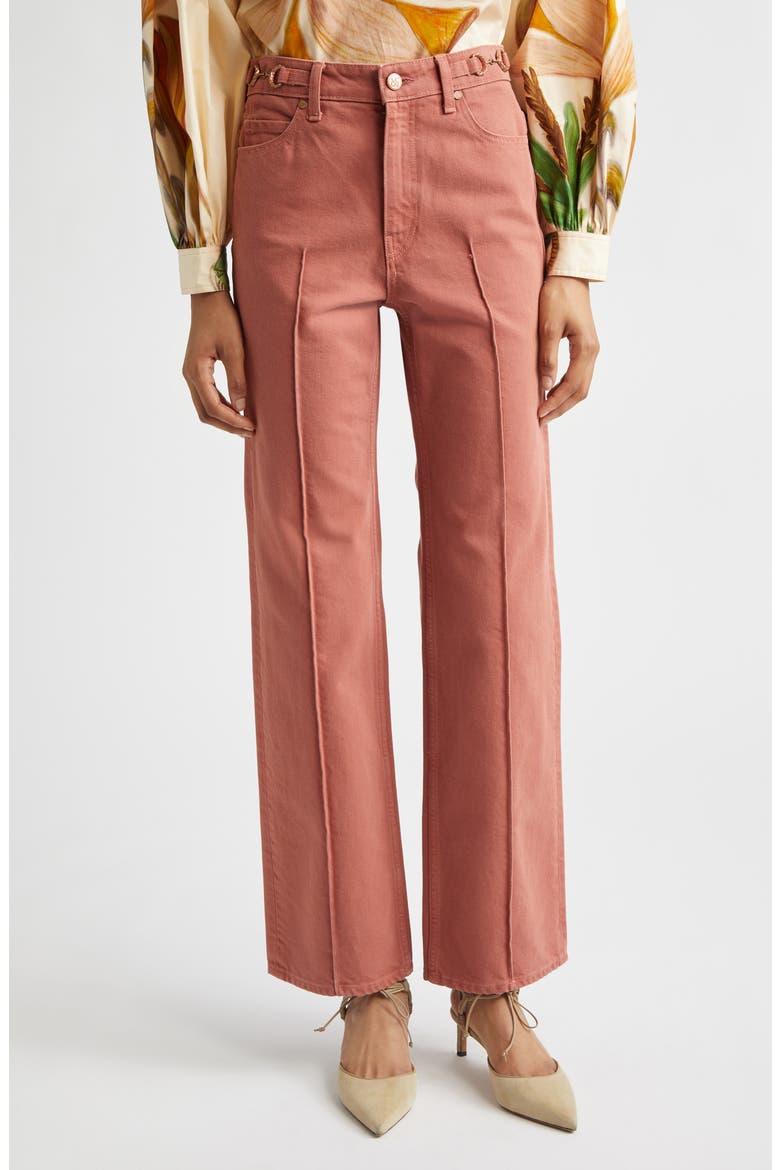 Agatha Mid Rise Straight Leg Jeans, Main, color, GARDEN ROSE