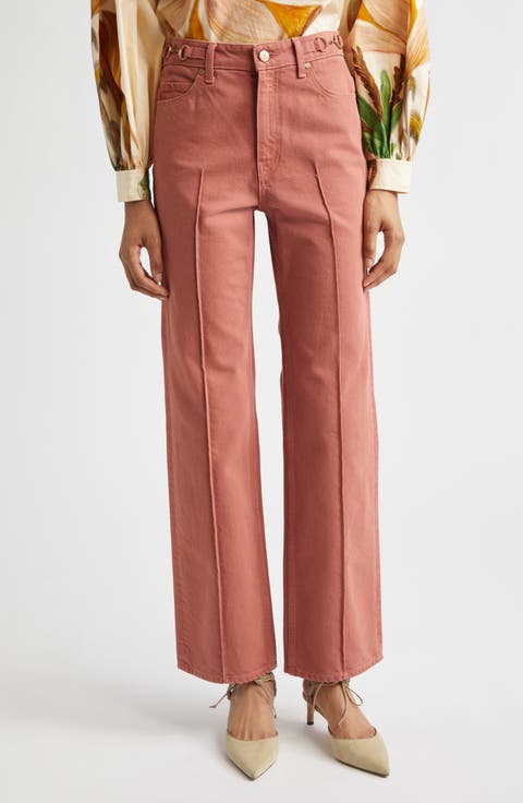 Agatha Mid Rise Straight Leg Jeans (Garden Rose)