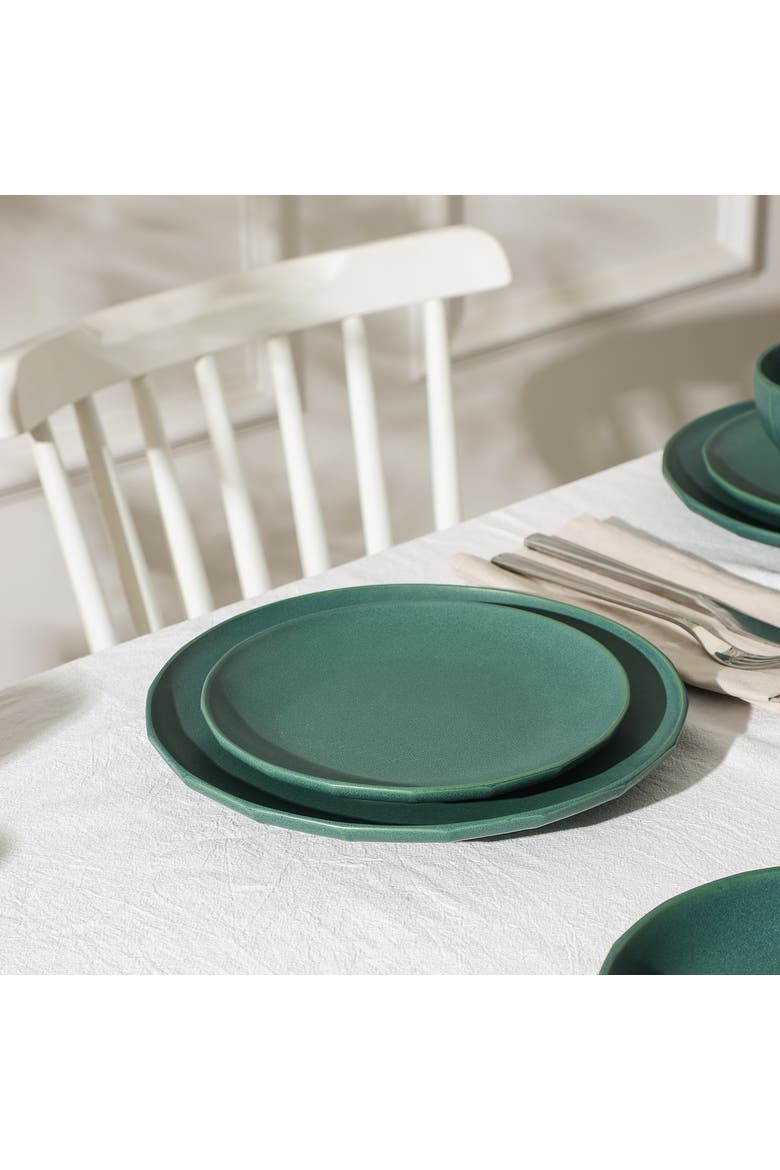 Rio Stoneware 4-Piece Dinner Plate Set, Alternate, color, Green