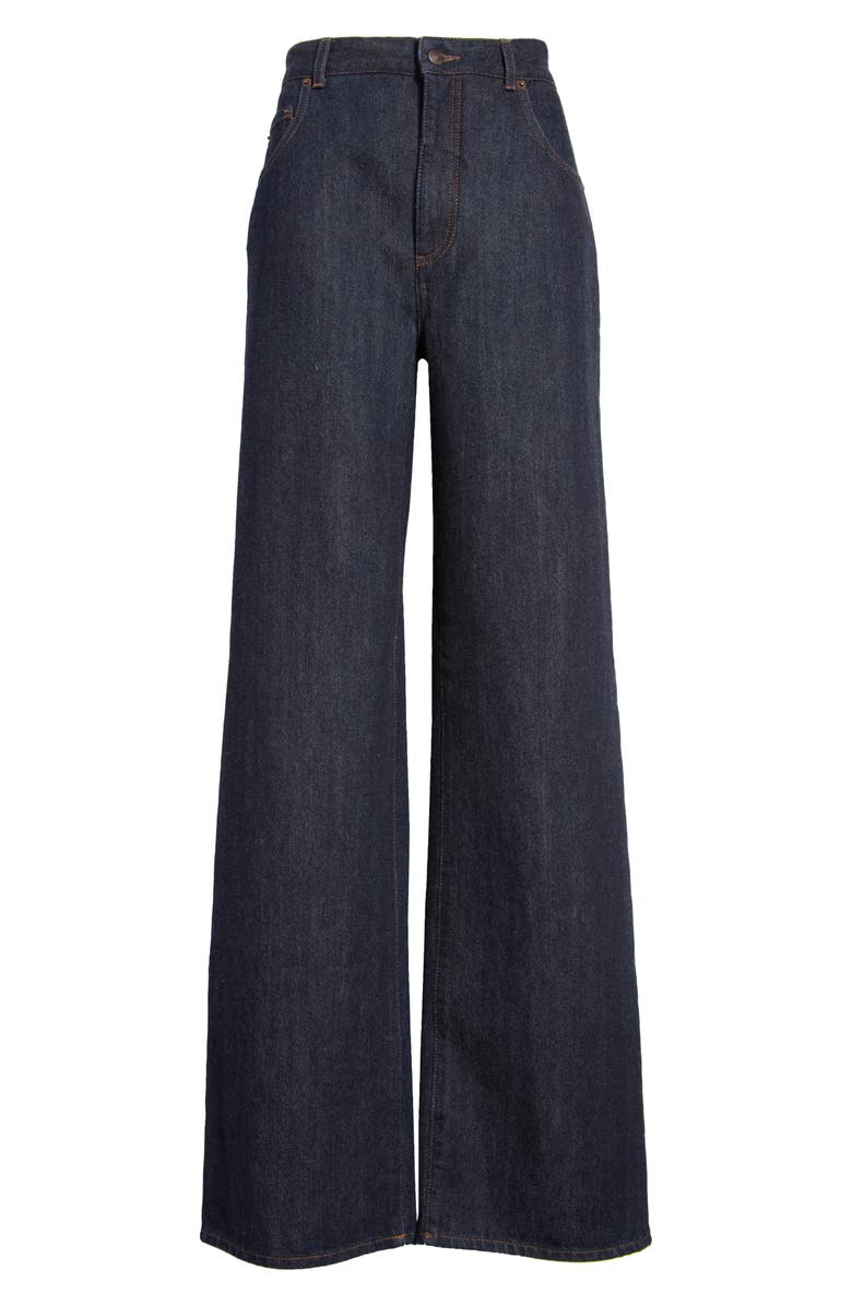 Loro Piana High Waist Cotton & Cashmere Straight Leg Jeans, Main, color, 