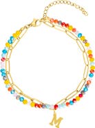 Adornia Initial Water Resistant Layered Bracelet