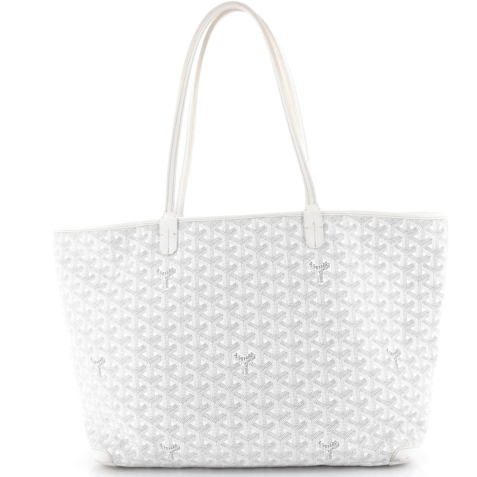 Pre-Owned Goyard Artois Tote Coated Canvas MM, Alternate, color, White