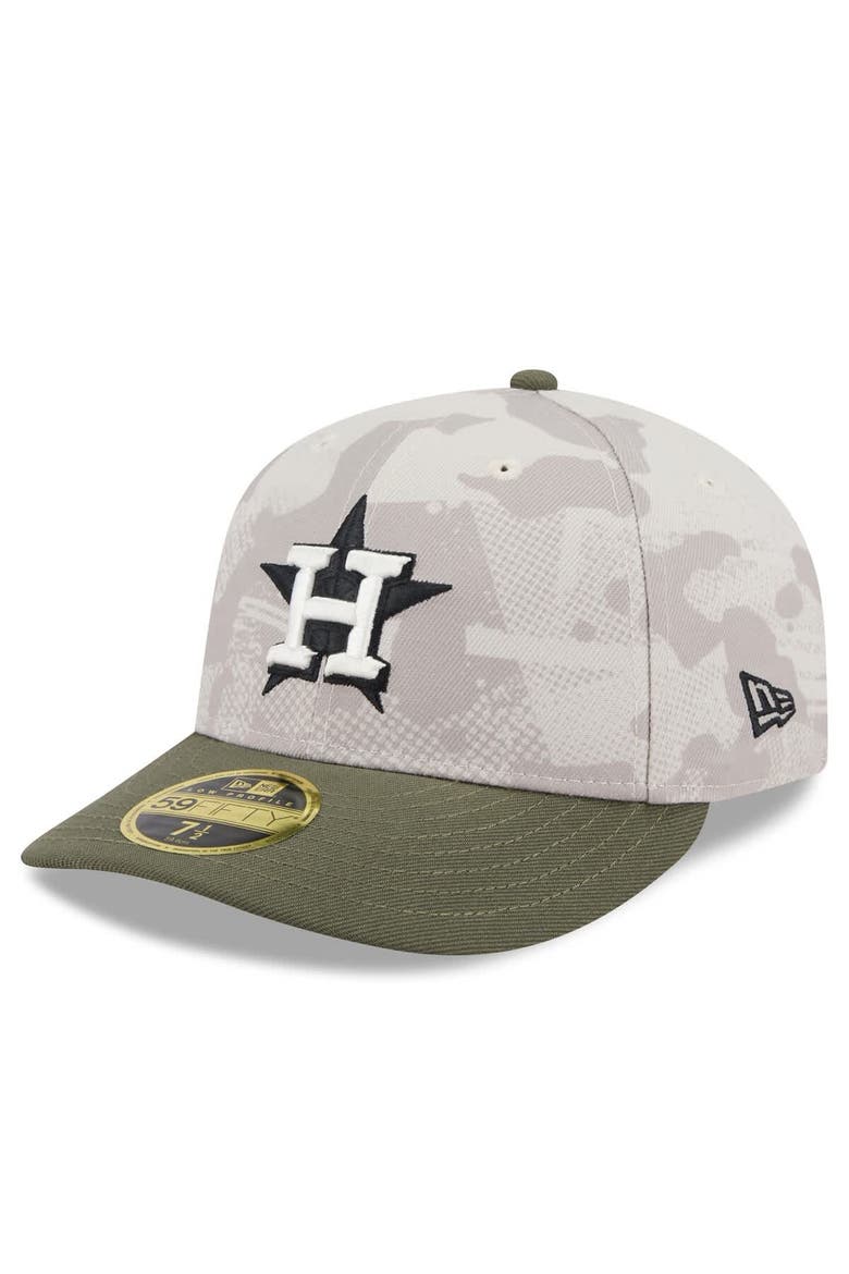 Men's New Era Light Beige/Olive Houston Astros 2025 Armed Forces Day Low Profile 59FIFTY Fitted Hat, Alternate, color, Light Beige