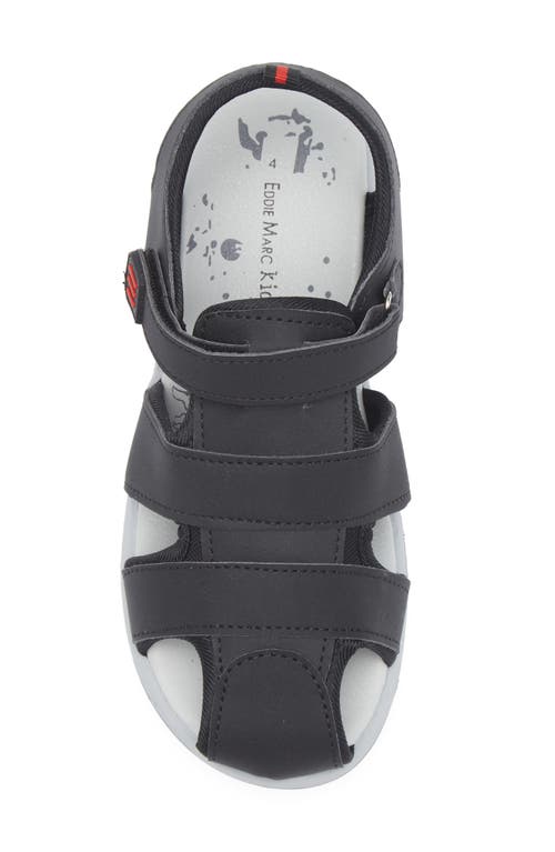 Extreme By Eddie Marc Kids' Solid Woven Sandal In Black