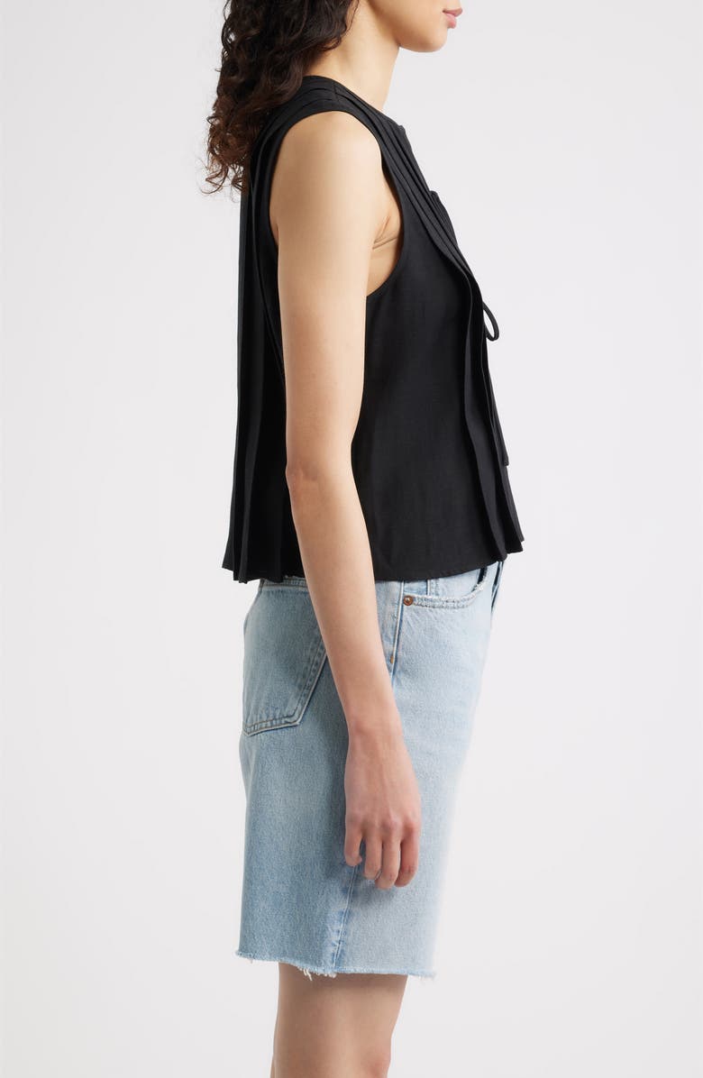 Rails Aja Pleat Sleeveless Top, Alternate, color, Black Linen