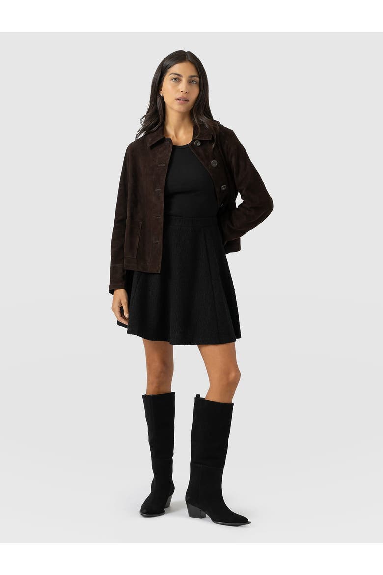 Macie Mini Skirt, Main, color, Black Boucle