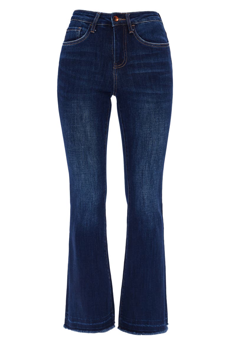 Release Hem Mid Rise Flare Jeans, Alternate, color, DARK BLUE