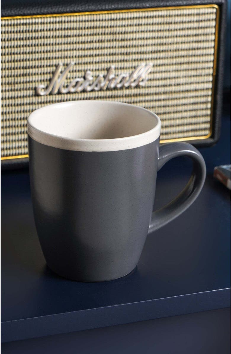 Stone Lain Serenity Stoneware 4-Piece Mug Set, Alternate, color, Dark Gray And Cream