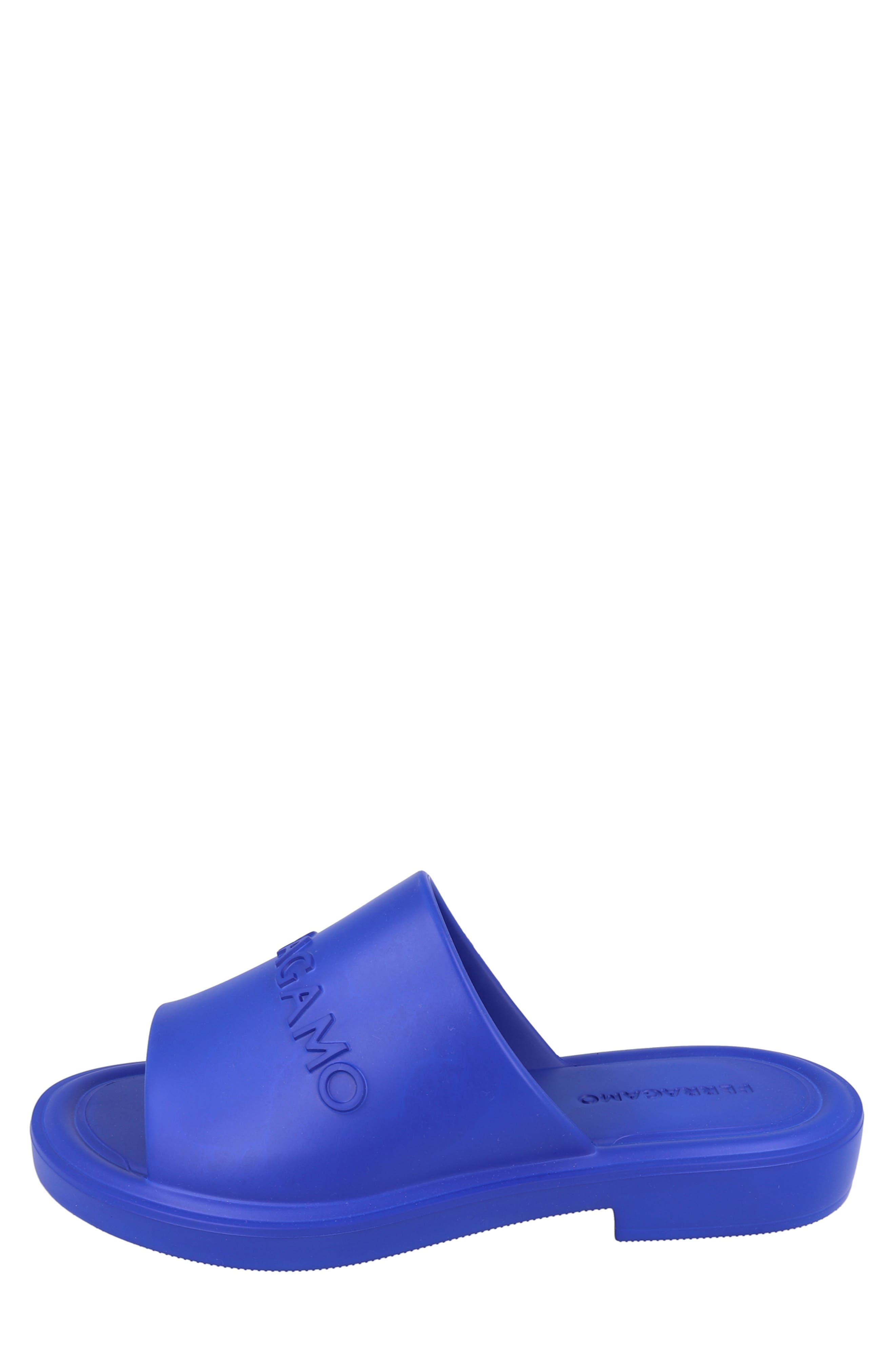 FERRAGAMO Slide Sandal, Alternate, color, Blue
