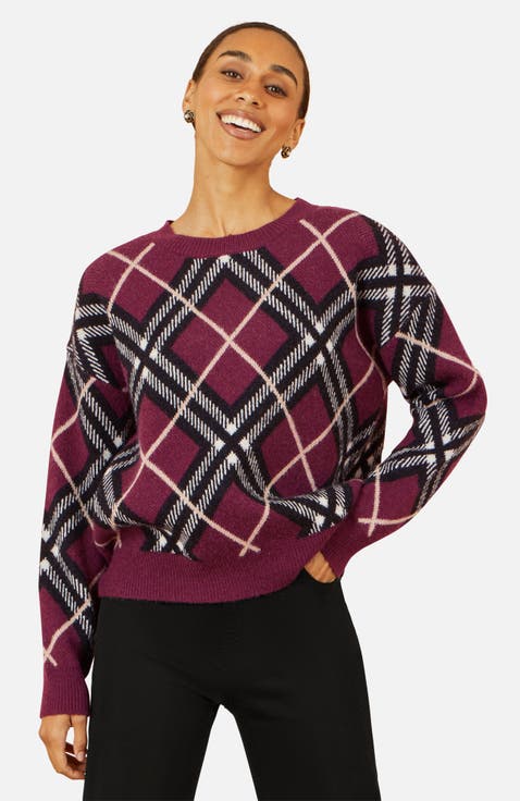 Argyle Check Relaxed Sweater
