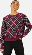 Yumi Argyle Check Relaxed Sweater