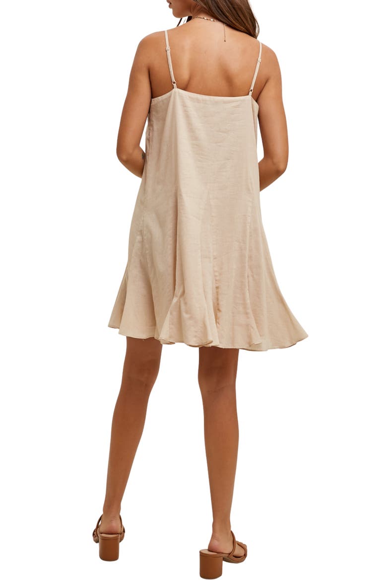 Flared Cotton Minidress, Alternate, color, TAUPE