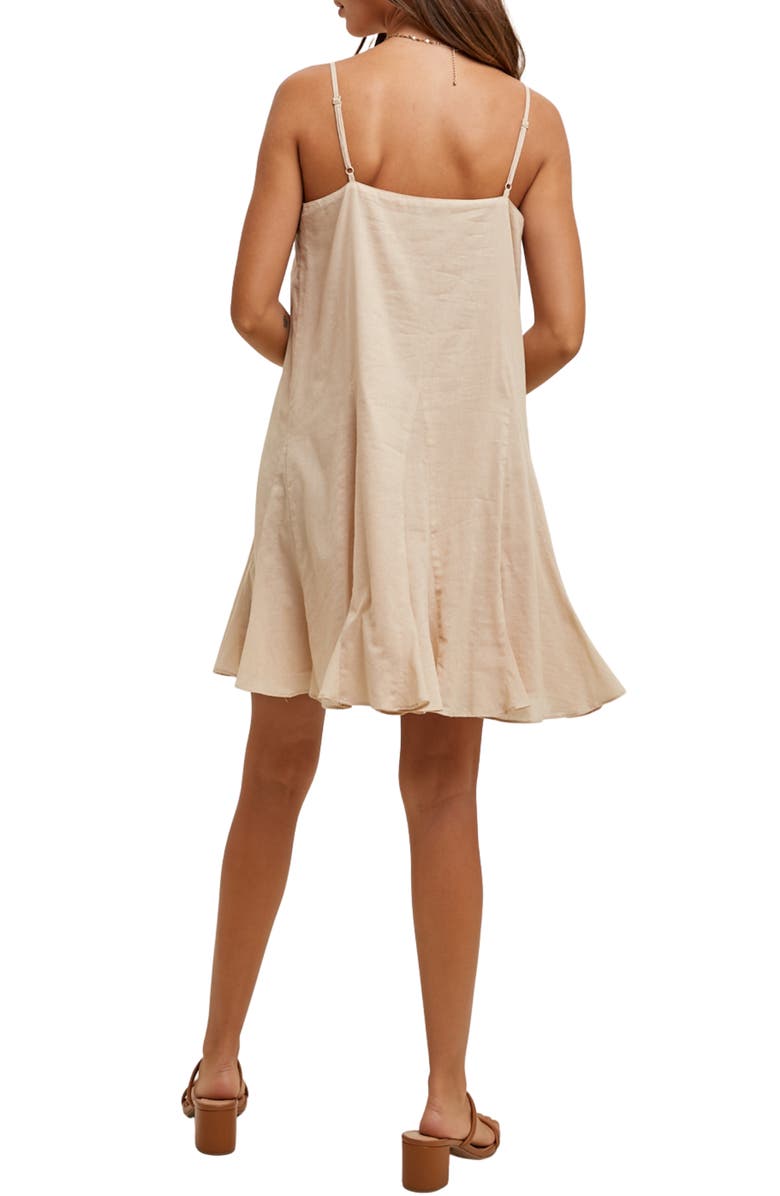 WISHLIST Flared Cotton Minidress, Alternate, color, Taupe