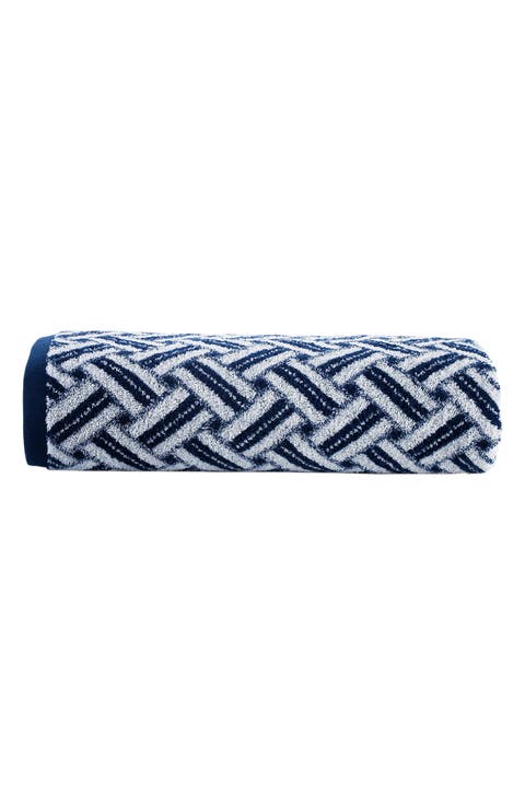 Crisscross Stripe 2-Pack Turkish Cotton Bath Towels