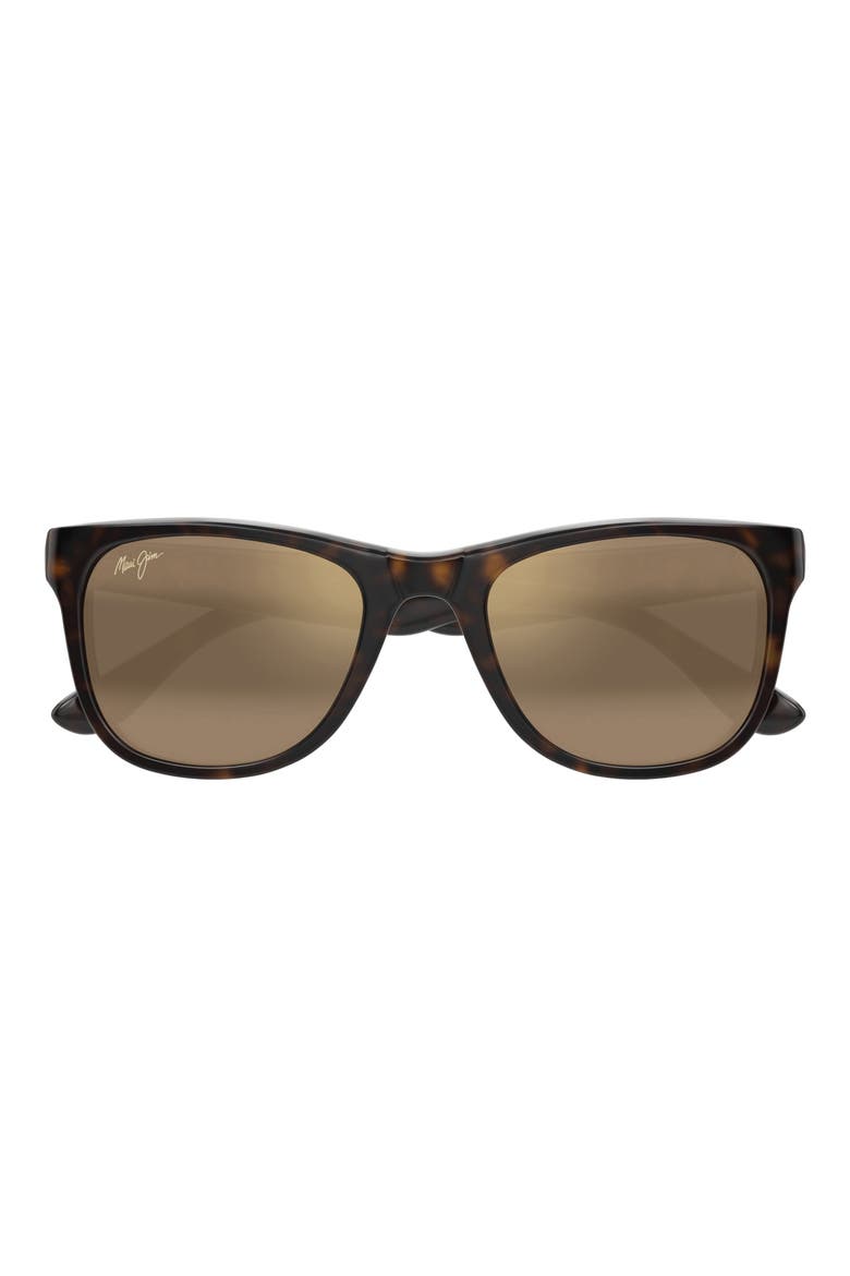 Kikonia XL 56mm PolarizedPlus2® Rectangular Sunglasses, Main, color, SHINY MELANGE BROWN HAVANA