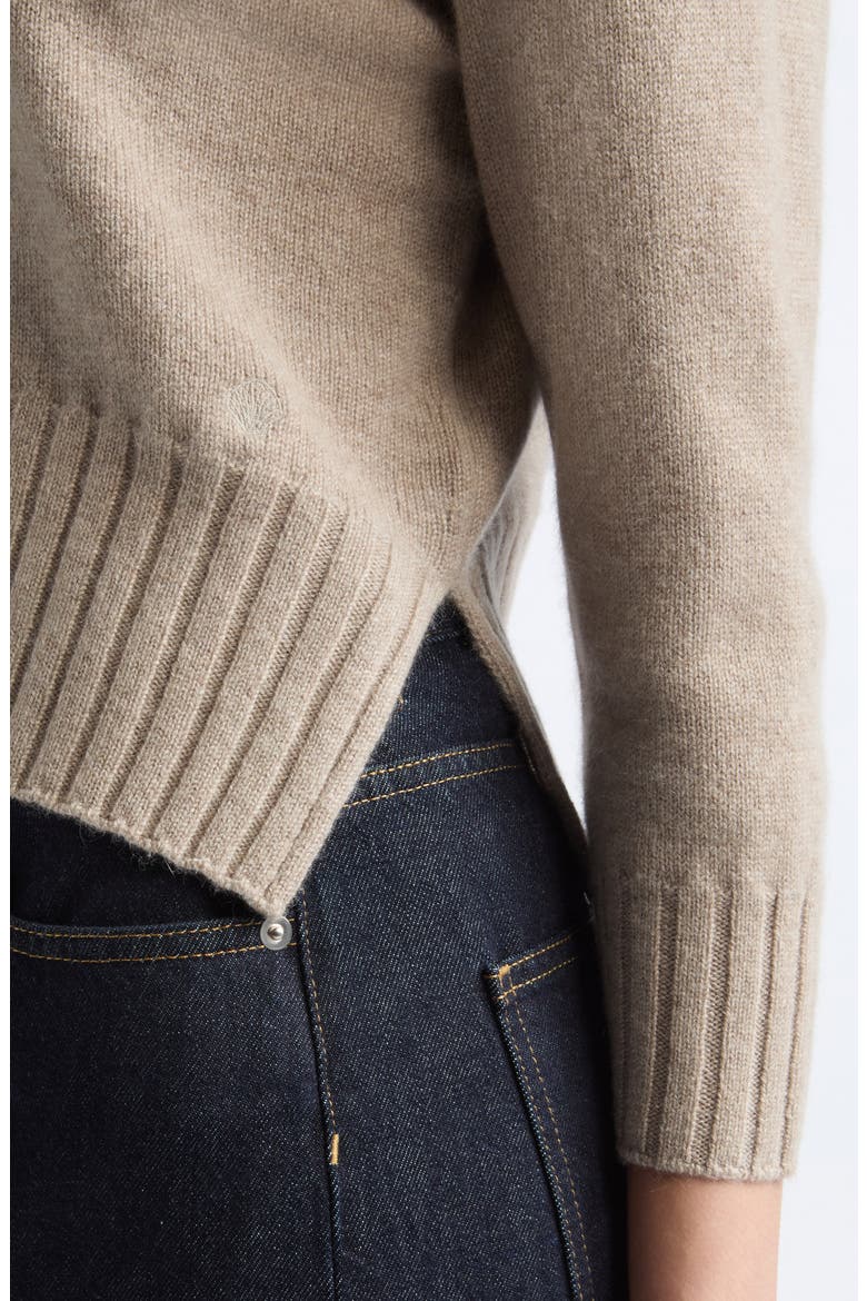 Mora Three-Quarter Sleeve Cashmere Sweater, Alternate, color, COAST BEIGE