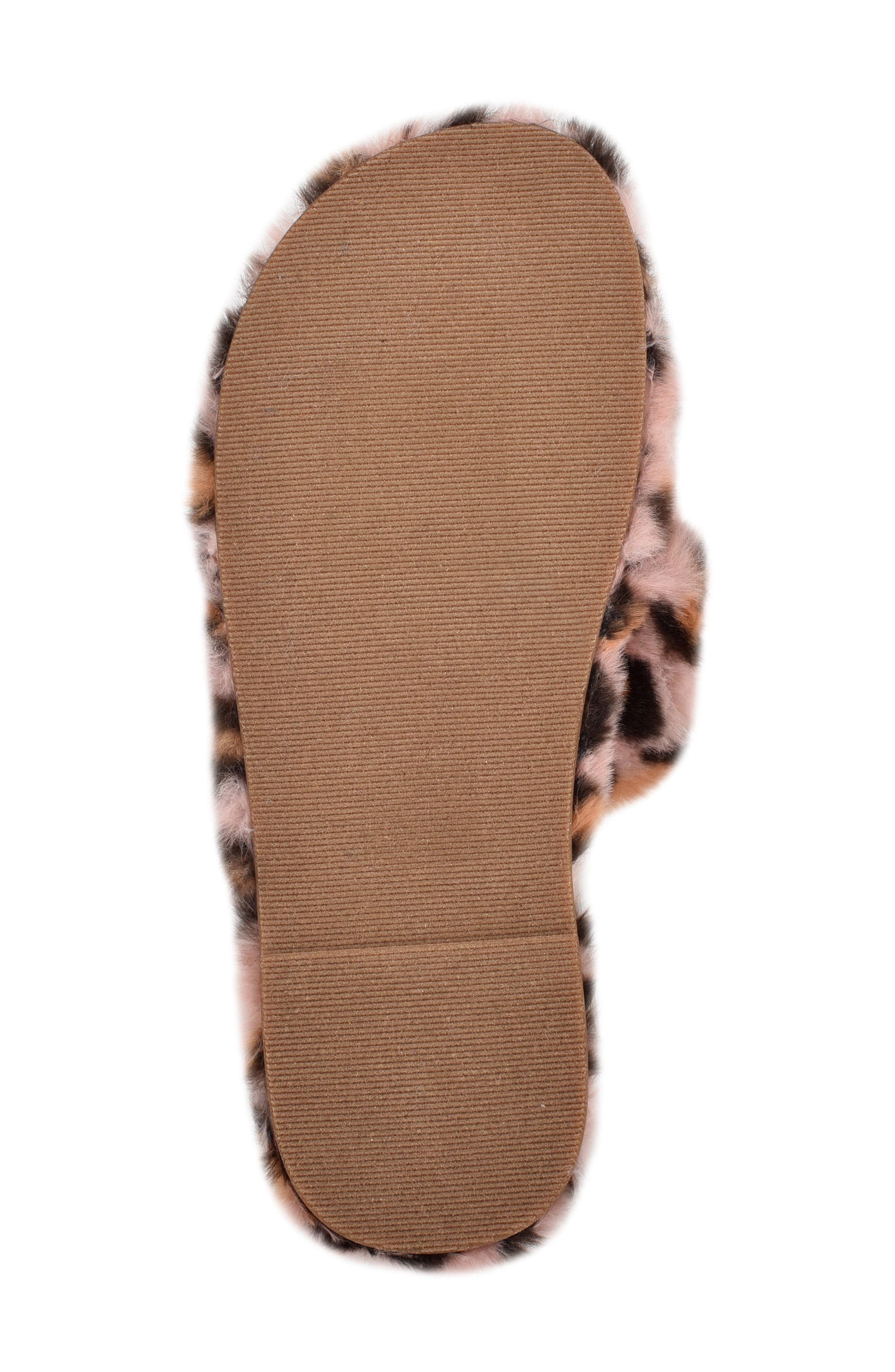 Cozy Faux Fur Slipper, Alternate, color, PINK LEOPARD