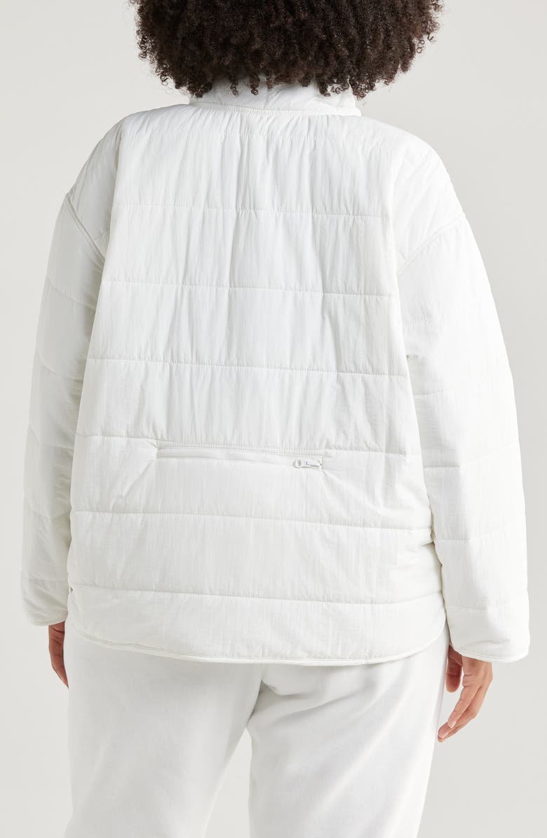 Zella Quilted Packable Jacket, Alternate, color, Ivory Cloud