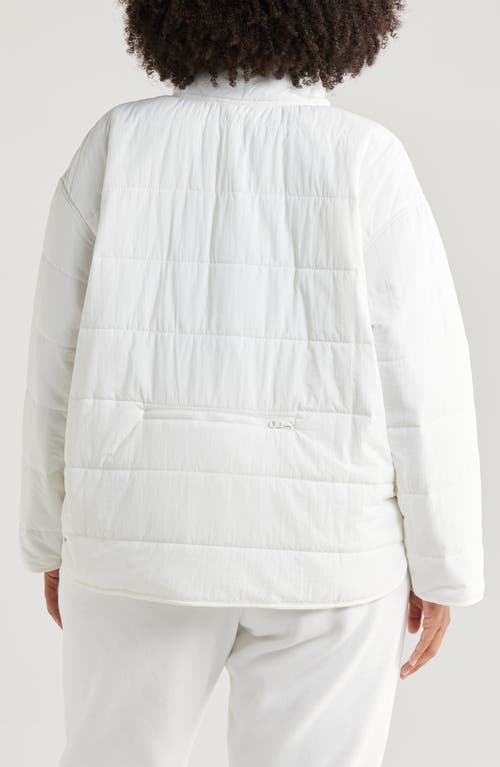 Zella Quilted Packable Jacket In White