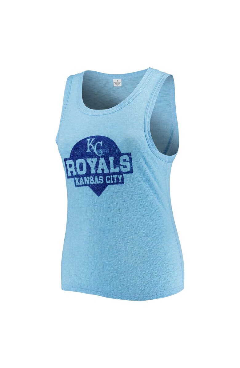 SOFT AS A GRAPE Women's Soft as a Grape Royal Kansas City Royals Plus Size High Neck Tri-Blend Tank Top, Alternate, color, Royal