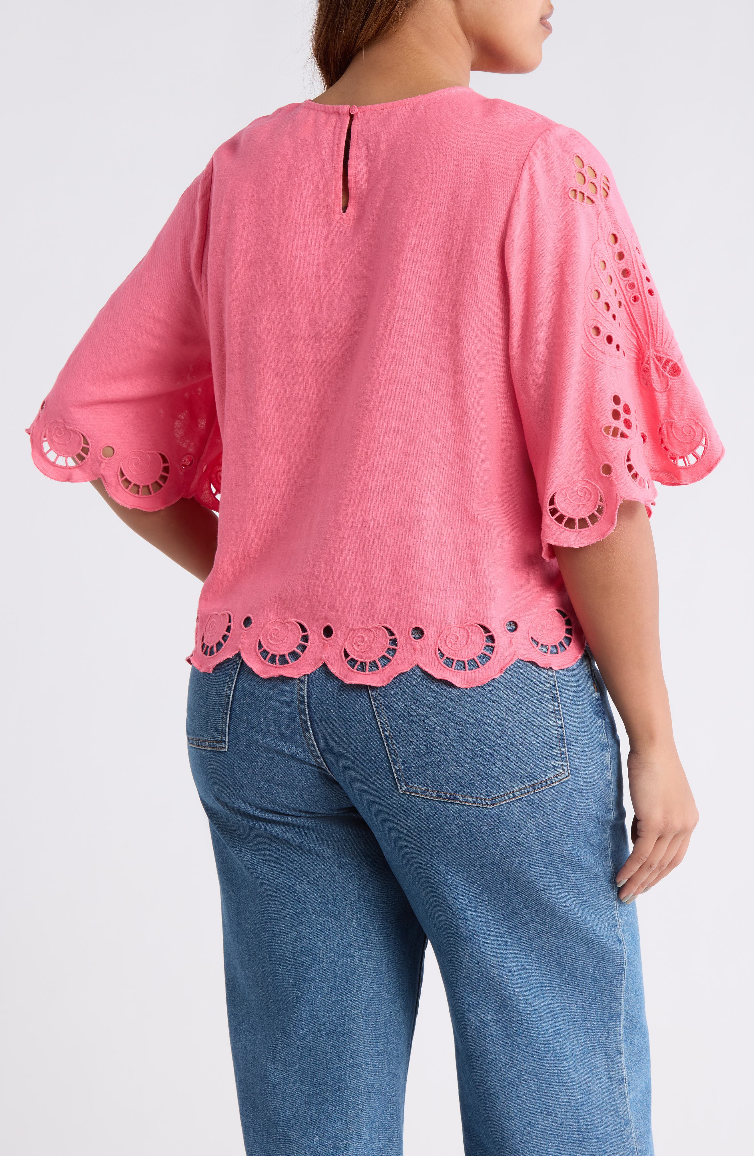 Cutout Linen Blend Top - image 4