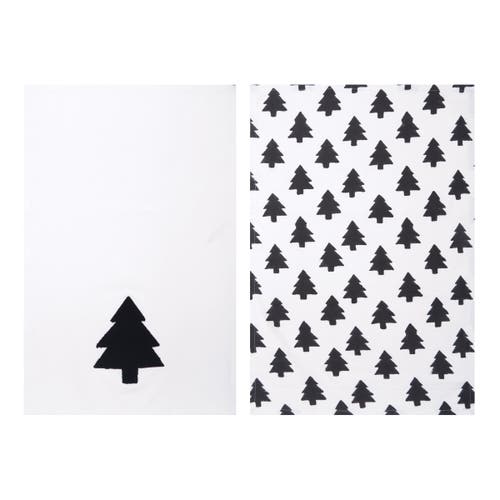 Carol & Frank Black And White Forest Towel Set Of 2 In White