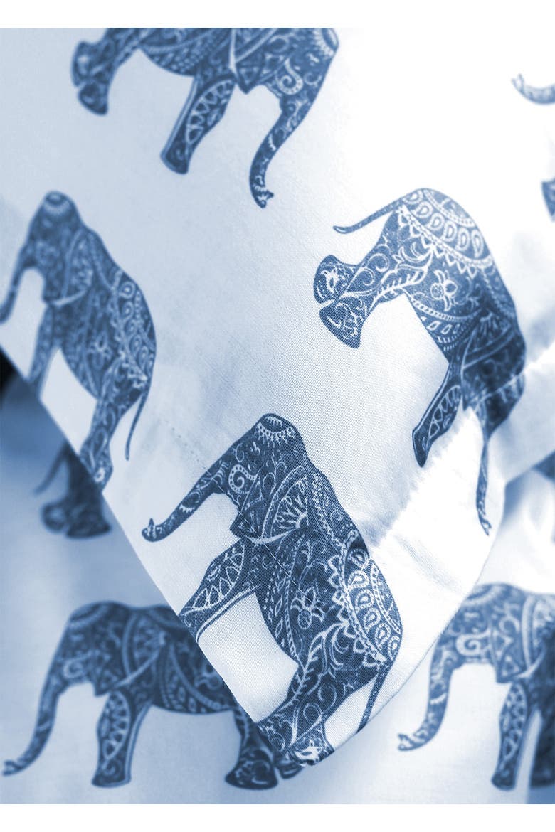 Elephants 400 Thread Count Cotton Duvet Set, Alternate, color, TRUE NAVY