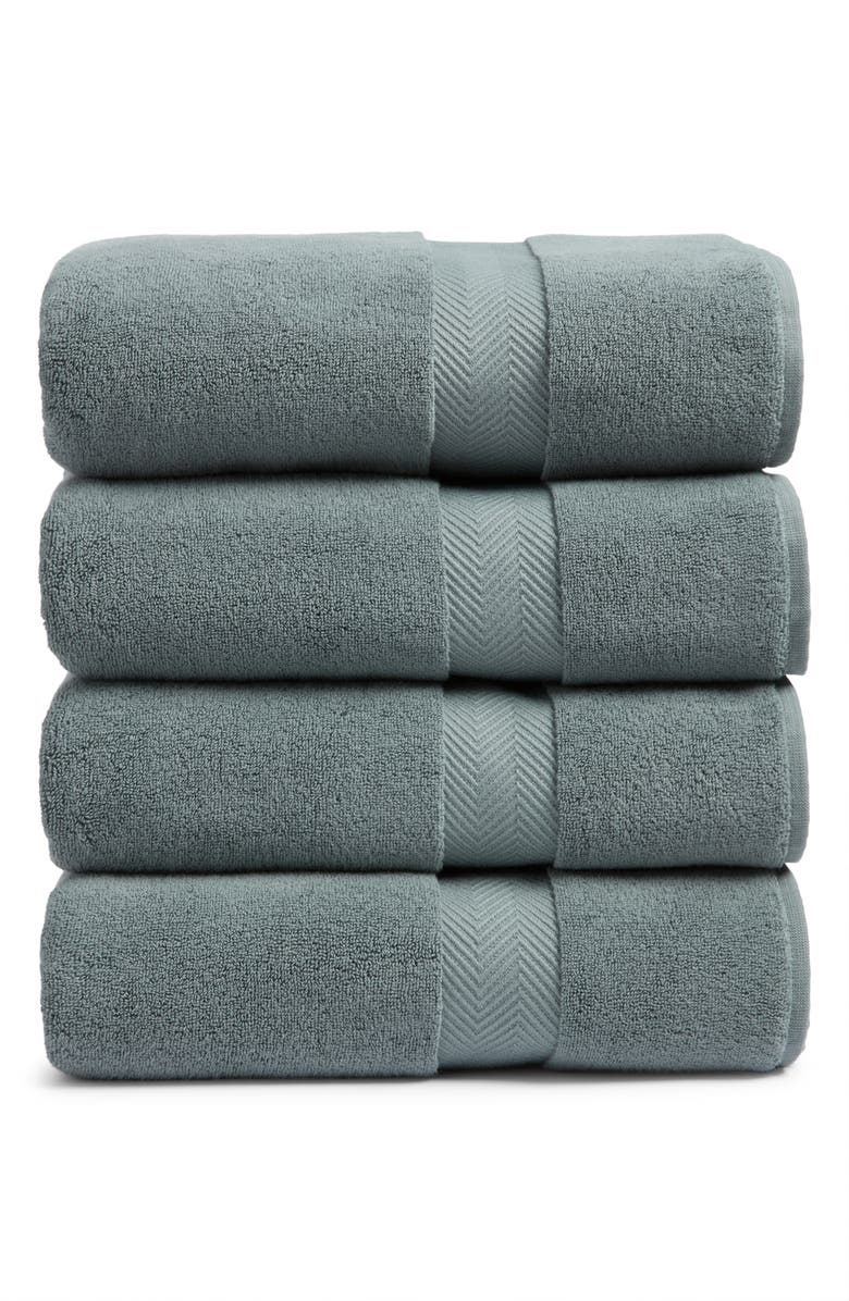 Nordstrom Organic Hydrocotton Set of 4 Bath Towels $140 Value, Main, color, Green Balsam
