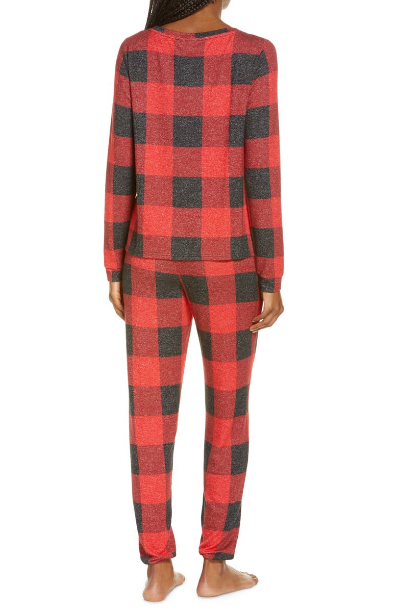 BP. Comfy Print Brushed Knit Pajamas, Alternate, color, 