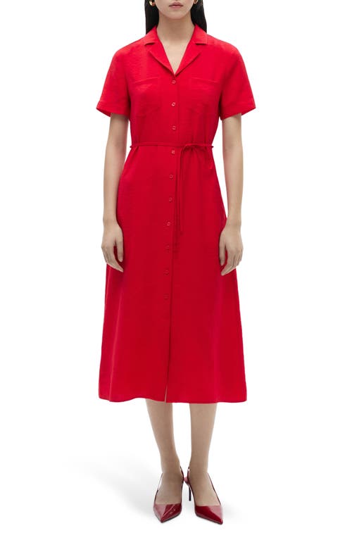Mango Robe Chemisier Poches Rouge - Femme - L -  In Red