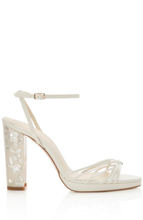Rosalina Ankle Strap Pearl Platform Heel Sandal