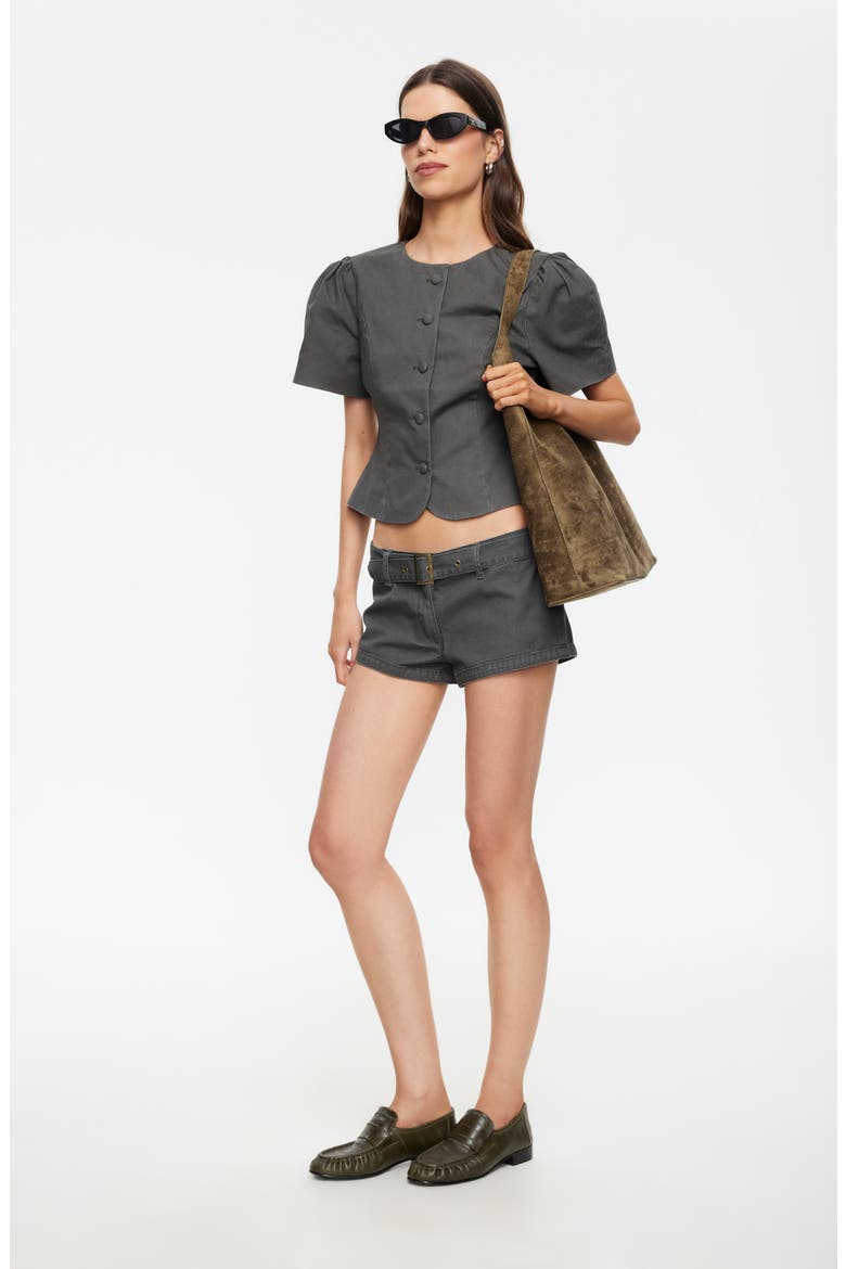 Afterglow Belted Low Rise Shorts, Alternate, color, MOSS