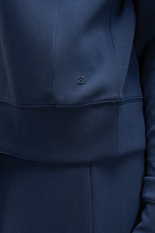 Peloton Washed Interlock Pintuck Crewneck In Deep Navy