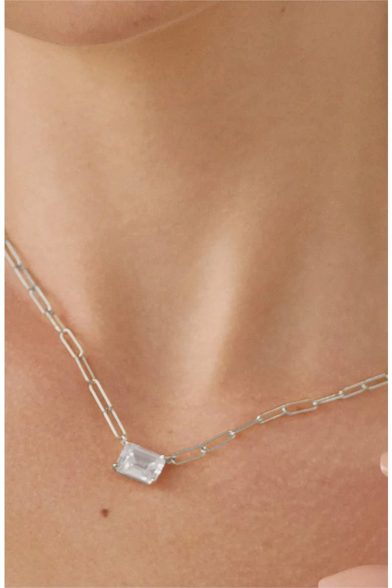 Sterling Silver 18k Gold Plated Lena Sparkle Necklace & Earring Set Daily Wear, Alternate, color, Silver