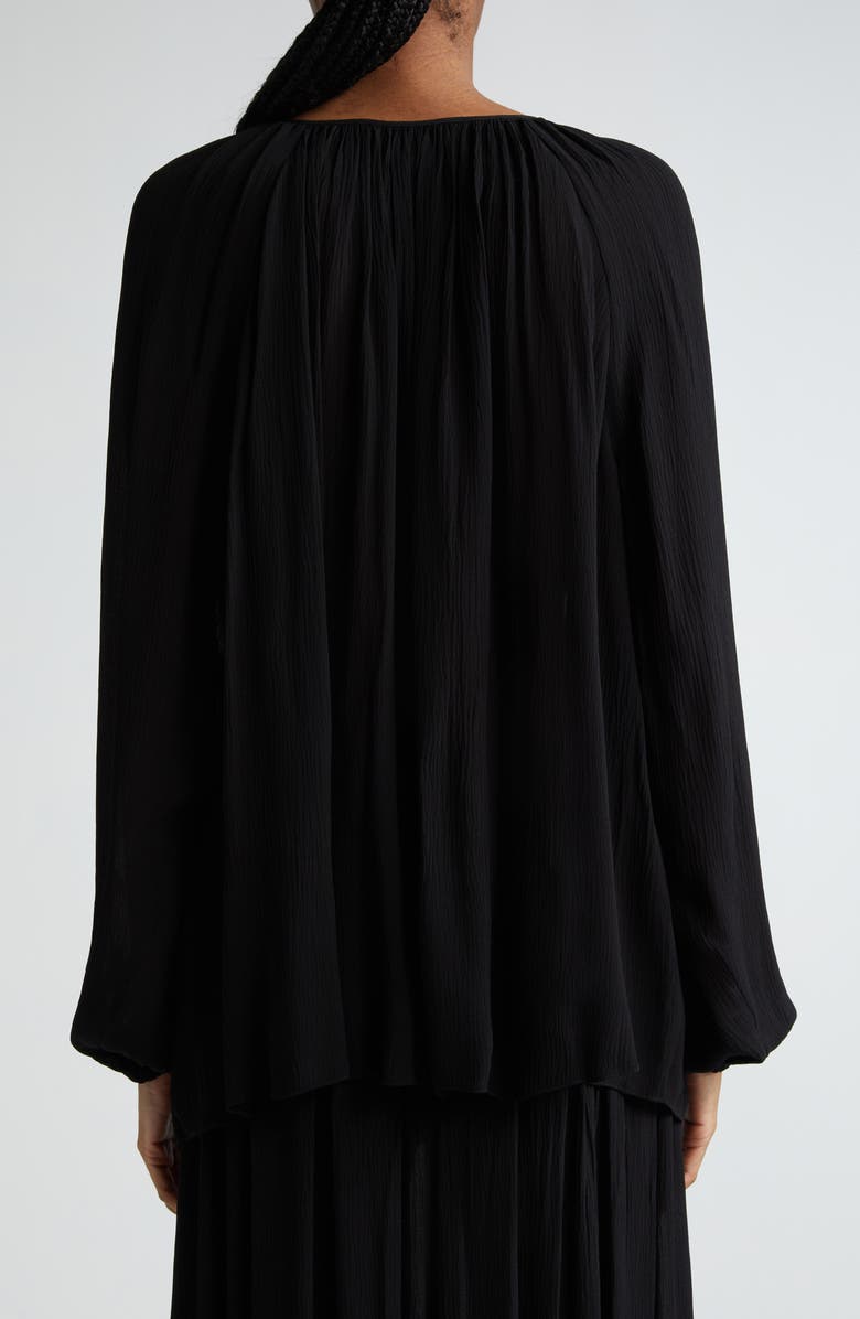 Michael Kors Collection Long Sleeve Georgette Peasant Top, Alternate, color,