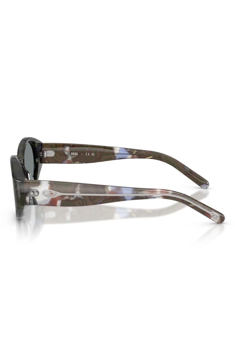 DIESEL<sup>®</sup> 52mm Oval Sunglasses, Alternate, color, Green Havana / Grey