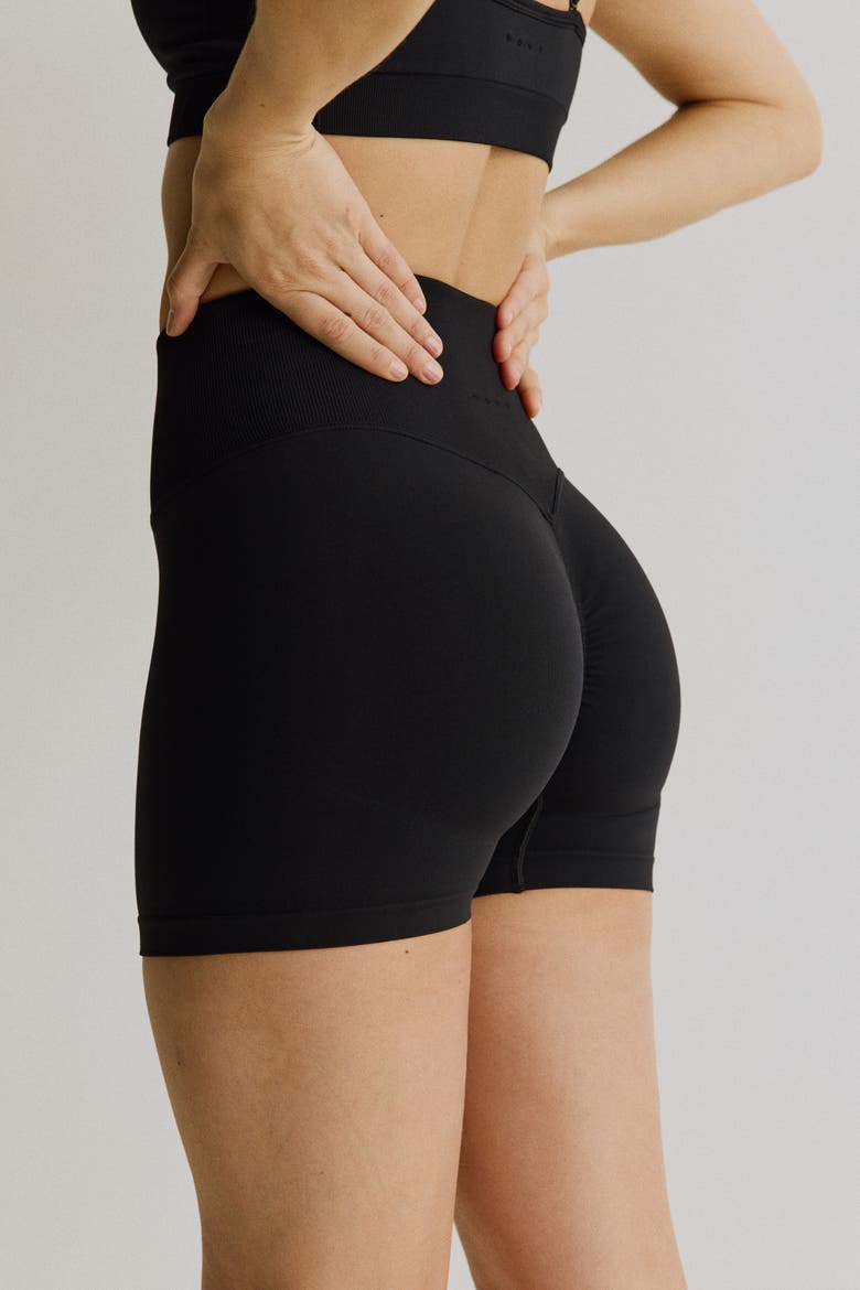 Seamless Scrunch Hot Pants With Drymove, Alternate, color, Black