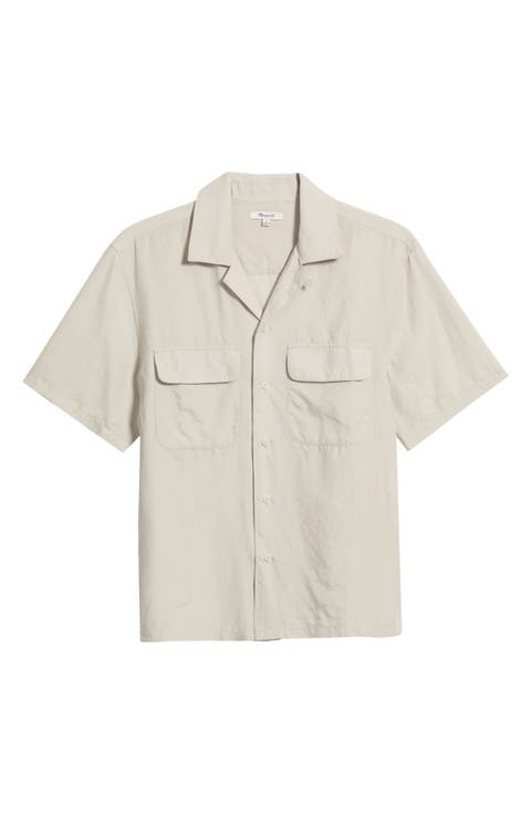 Short Sleeve Lyocell & Linen Button-Up Shirt