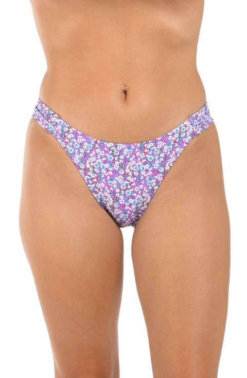 Flora Shirred Side High Waist Bikini Bottoms