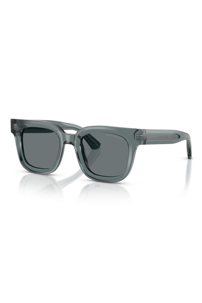 49mm Irregular Sunglasses, Alternate, color, TRANSPARENT GREY / DARK BLUE