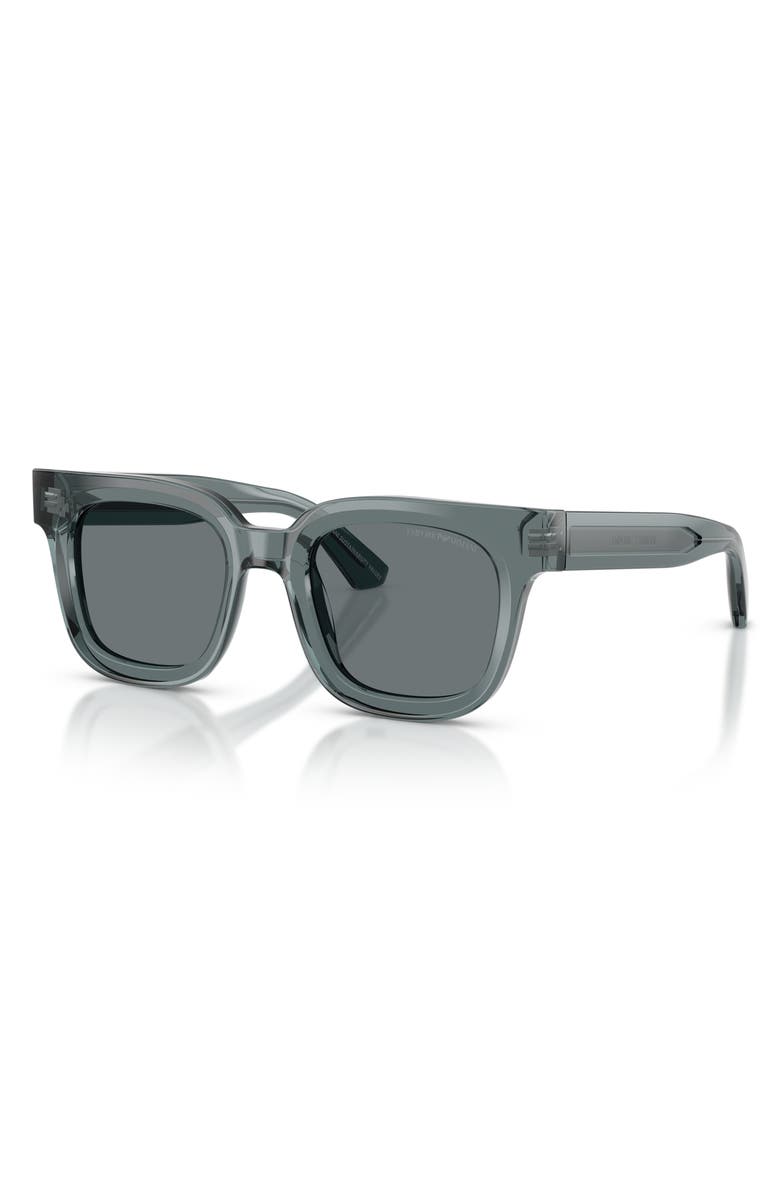 Emporio Armani 49mm Irregular Sunglasses, Alternate, color, Transparent Grey / Dark Blue
