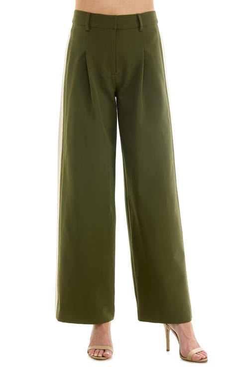 Wide Leg Side Stripe Pants